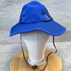 Duluth Trading Co Mens Royal Blue Mesh Sun Hat Wide Brim Adjustable Large